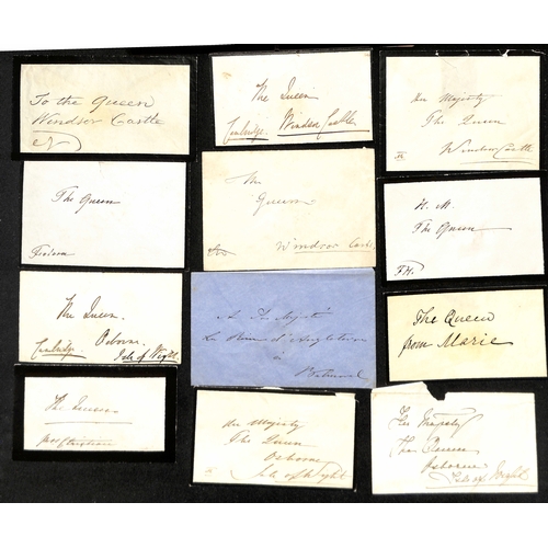 263 - c.1870 Hand delivered covers addressed to Queen Victoria (16), the majority signed or initialled in ... 