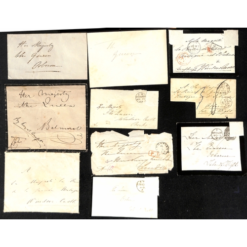 263 - c.1870 Hand delivered covers addressed to Queen Victoria (16), the majority signed or initialled in ... 