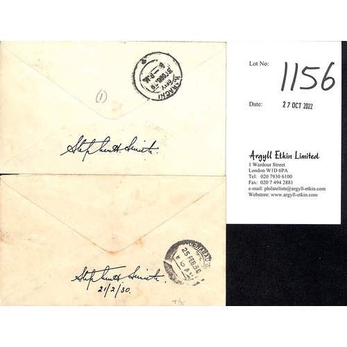 1929 (Dec 30) and 1930 (Feb 21) Covers flown by Indian State Air ...