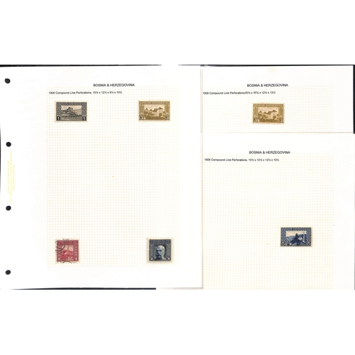 875 - Bosnia-Herzegovina. 1894-1918 Specialised collection in an album with 1900-05 perf 6½ stamps, p... 