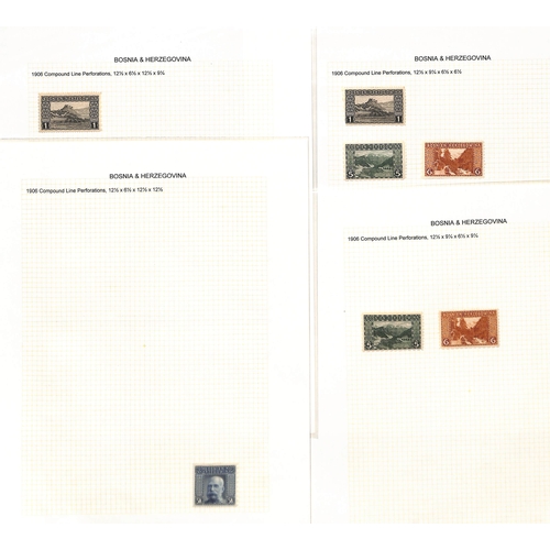 875 - Bosnia-Herzegovina. 1894-1918 Specialised collection in an album with 1900-05 perf 6½ stamps, p... 