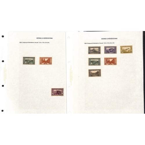 875 - Bosnia-Herzegovina. 1894-1918 Specialised collection in an album with 1900-05 perf 6½ stamps, p... 