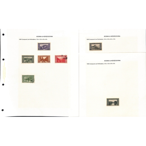 875 - Bosnia-Herzegovina. 1894-1918 Specialised collection in an album with 1900-05 perf 6½ stamps, p... 