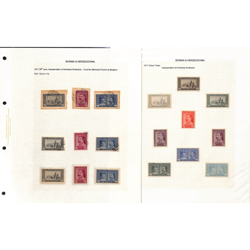 875 - Bosnia-Herzegovina. 1894-1918 Specialised collection in an album with 1900-05 perf 6½ stamps, p... 