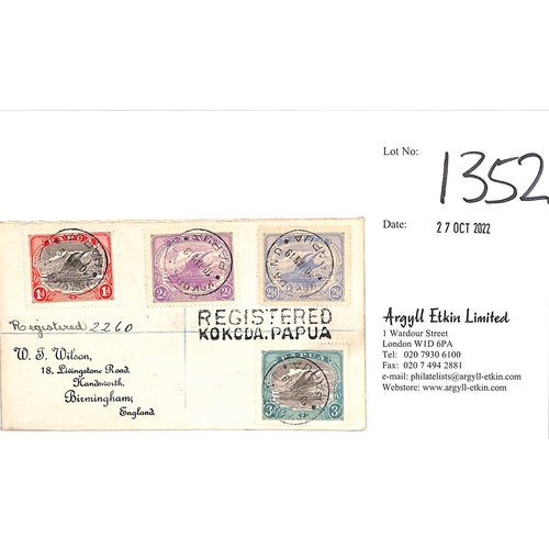 1352 - Kokoda. 1919 (Jan 10) Registered cover to W.T Wilson in England bearing 1911-15 2d, 2½d and 191... 