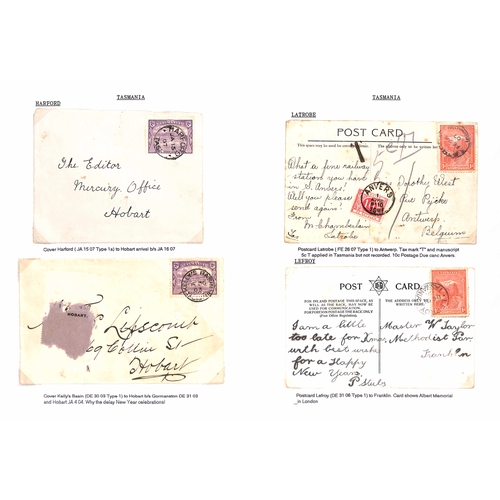 860 - Cancellations. 1899-1912 Pictorial issue, selected circular datestamp cancels on stamps (456), cover... 