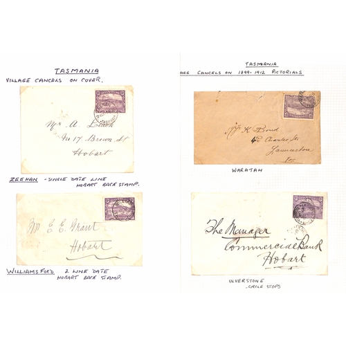 860 - Cancellations. 1899-1912 Pictorial issue, selected circular datestamp cancels on stamps (456), cover... 