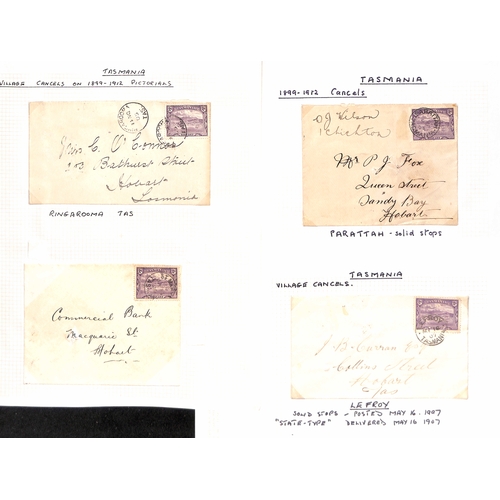 860 - Cancellations. 1899-1912 Pictorial issue, selected circular datestamp cancels on stamps (456), cover... 