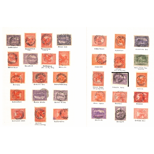 860 - Cancellations. 1899-1912 Pictorial issue, selected circular datestamp cancels on stamps (456), cover... 