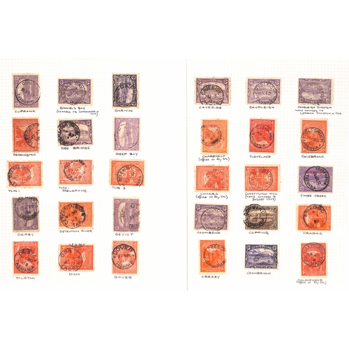 860 - Cancellations. 1899-1912 Pictorial issue, selected circular datestamp cancels on stamps (456), cover... 