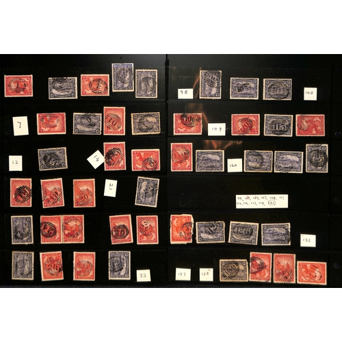 861 - Cancellations. 1899-1912 Pictorial issue, numeral cancels on stamps from 1 - 382, some scarce cancel... 