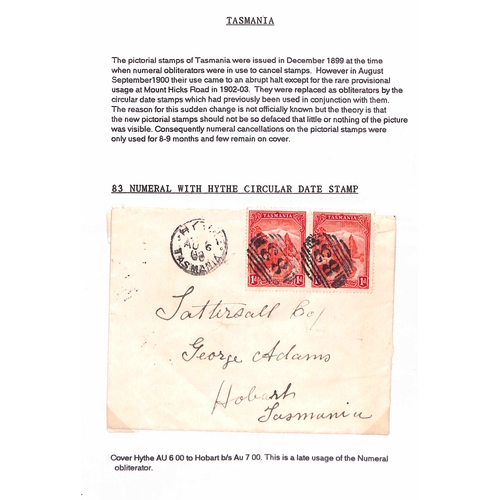 861 - Cancellations. 1899-1912 Pictorial issue, numeral cancels on stamps from 1 - 382, some scarce cancel... 