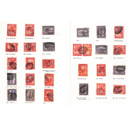 861 - Cancellations. 1899-1912 Pictorial issue, numeral cancels on stamps from 1 - 382, some scarce cancel... 