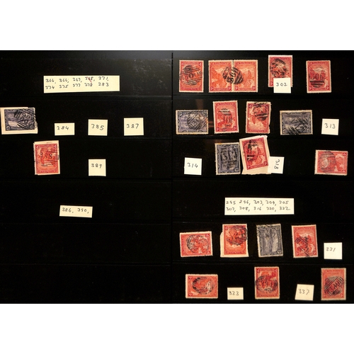 861 - Cancellations. 1899-1912 Pictorial issue, numeral cancels on stamps from 1 - 382, some scarce cancel... 