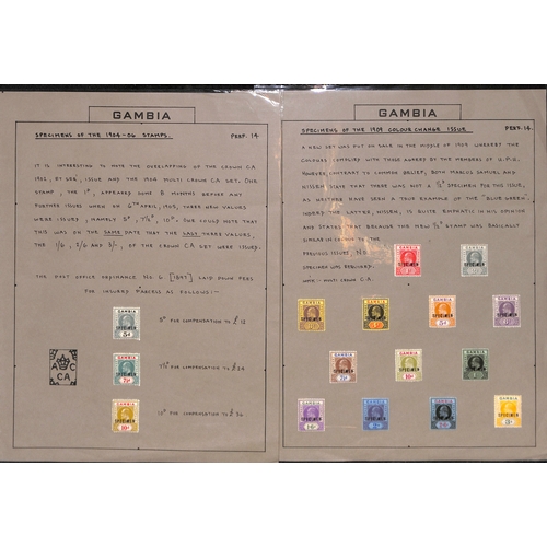 823 - 1900-09 Colonial stamps including Gambia KEVII Specimen stamps (20, with 1909 set of thirteen fine m... 