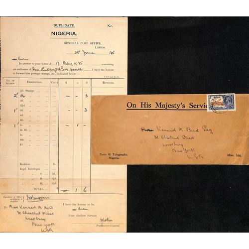 794 - Africa. 1935 O.H.M.S Covers bearing Silver Jubilee stamps, all with enclosed receipts for the purcha... 