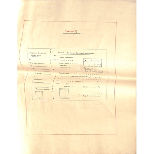 912 - Money Orders. 1890 Original handwritten convention to establish a system of exchange of Money Orders... 