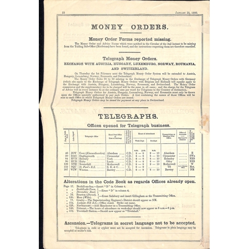 137 - Post Office Notices & Circulars. 1889 (Jan.) Small Post Office Notice (138x217mm) 