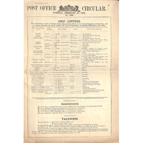 137 - Post Office Notices & Circulars. 1889 (Jan.) Small Post Office Notice (138x217mm) 