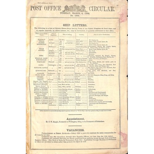 137 - Post Office Notices & Circulars. 1889 (Jan.) Small Post Office Notice (138x217mm) 