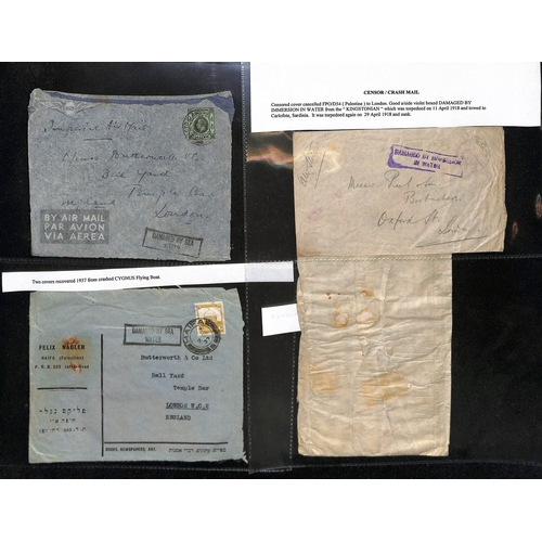 836 - Crash & Wreck Mail. 1898-1974 Covers, all damaged with various cachets, including 1936 