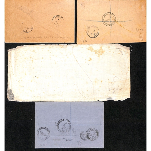 1339 - 1925-34 Covers (3) and a front including 1933 cover to St. Lucia franked ½d, handstamped 