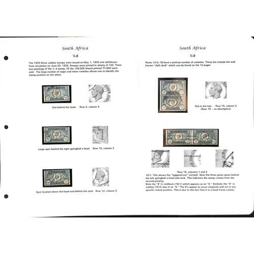 769 - Southern Africa. South Africa mint and used plate varieties well written up on pages (35), set in mi... 