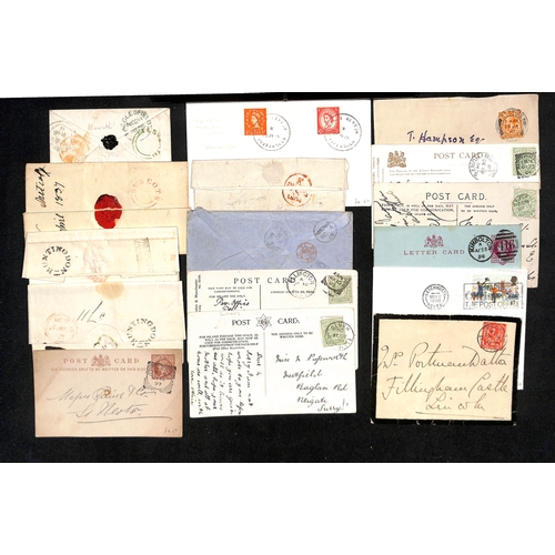 299 - 1804-c.1930 Covers and cards with rubbers (36) and skeletons (26, also two 1965 covers), numerals, d... 