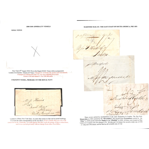 544 - 1806-50 Entire letters (5) and entires (3) from USA (3), Canada (2) or South America (3) with ship l... 