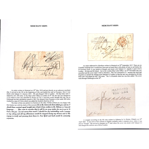 544 - 1806-50 Entire letters (5) and entires (3) from USA (3), Canada (2) or South America (3) with ship l... 