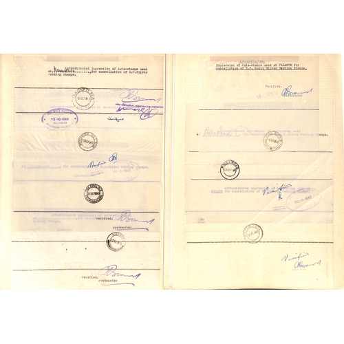 931 - 1948-49 Proof impressions of forty differing handstamps from 35 different Post Offices, the handstam... 