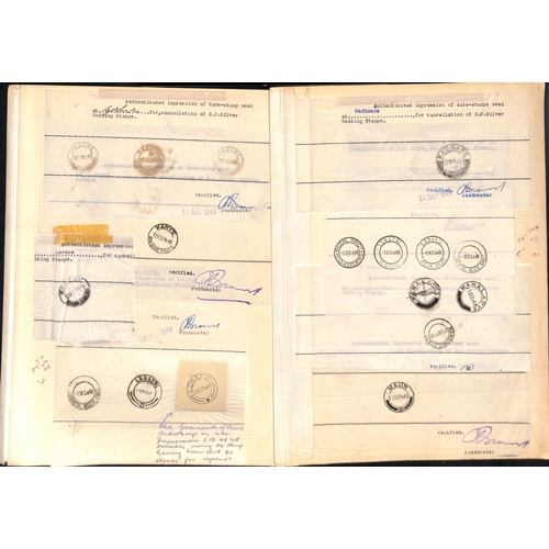 931 - 1948-49 Proof impressions of forty differing handstamps from 35 different Post Offices, the handstam... 