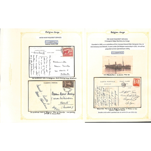 940 - Maritime Mail. 1913-c.1948 Covers and cards posted on ships of the Compagnie Belge Maritime du Congo... 