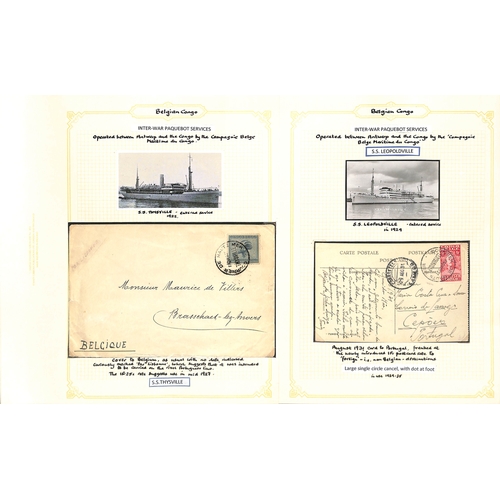 940 - Maritime Mail. 1913-c.1948 Covers and cards posted on ships of the Compagnie Belge Maritime du Congo... 