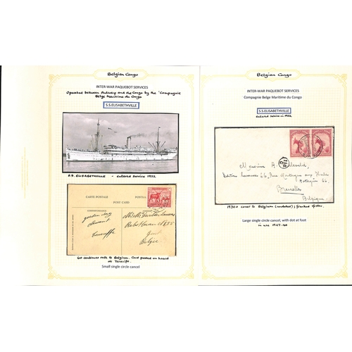 940 - Maritime Mail. 1913-c.1948 Covers and cards posted on ships of the Compagnie Belge Maritime du Congo... 