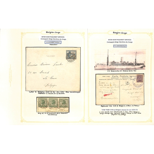 940 - Maritime Mail. 1913-c.1948 Covers and cards posted on ships of the Compagnie Belge Maritime du Congo... 