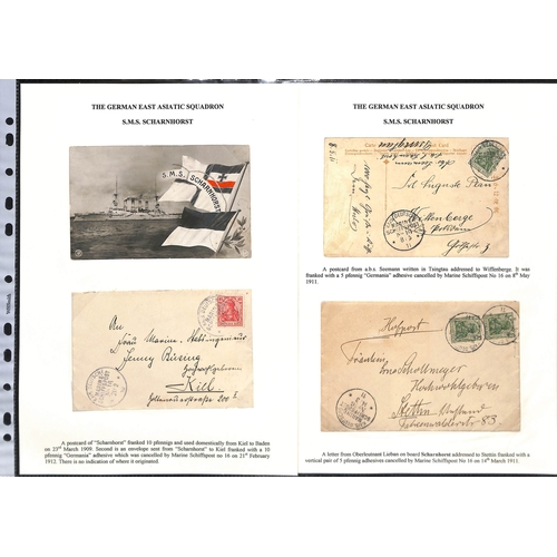 975 - German Naval Mail. 1902-17 Covers and cards from ships of the German East Asiatic Squadron with vari... 