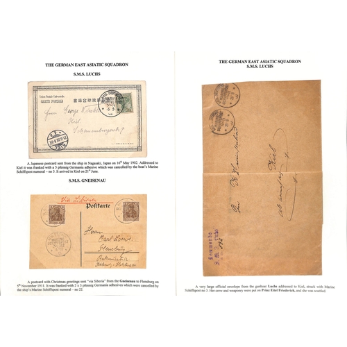 975 - German Naval Mail. 1902-17 Covers and cards from ships of the German East Asiatic Squadron with vari... 