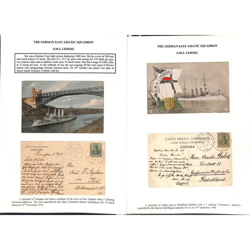 975 - German Naval Mail. 1902-17 Covers and cards from ships of the German East Asiatic Squadron with vari... 