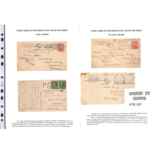 975 - German Naval Mail. 1902-17 Covers and cards from ships of the German East Asiatic Squadron with vari... 