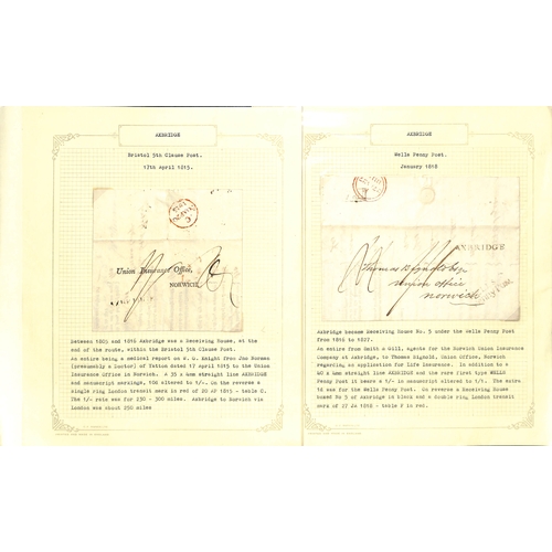 331 - Axbridge & Milverton. 1804-1928 Entire letters or entires (21) and postcards (5) including Axbridge ... 