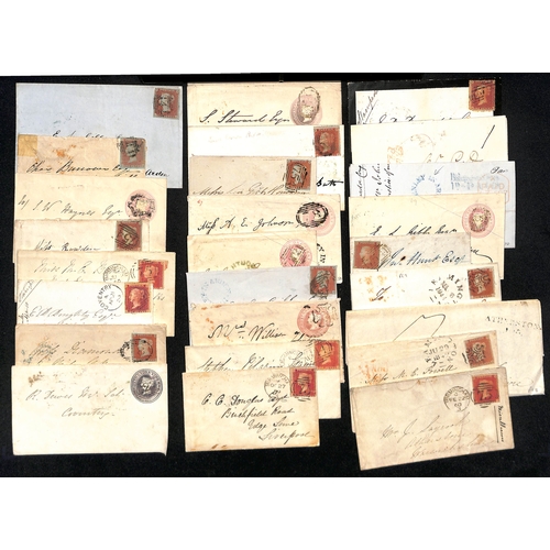 339 - 1810-60 Entire letters, entires and covers with prestamp, Penny Posts, undated circles (19), straigh... 