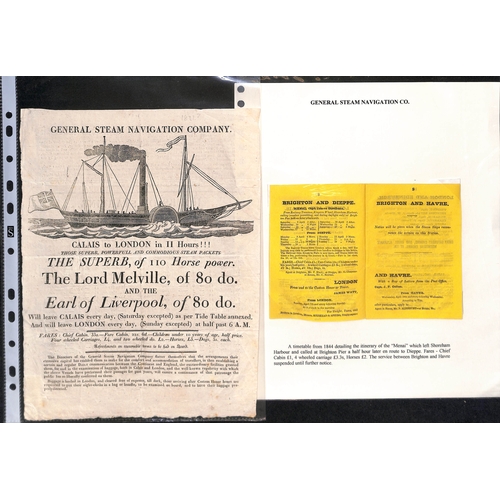 352 - 1825-66 Printed ephemera concerning shipping services to the continent, including 1828 and 1836 Gene... 