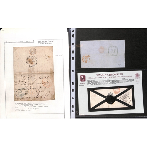 367 - 1781-1869 Entire letters, entires and covers with Liverpool Ship Letter datestamps comprising S.1, 3... 