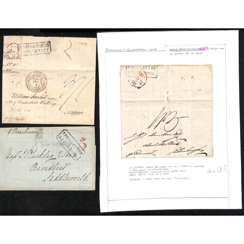 382 - 1823-41 Entire letters from India (13) and an entire from Singapore, one large part entire letter wi... 