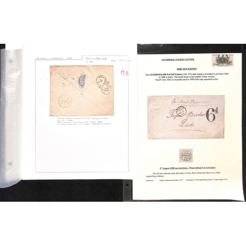 387 - 1856-91 Entires (5) and covers (8), various Liverpool charge and explanatory marks including scarce ... 