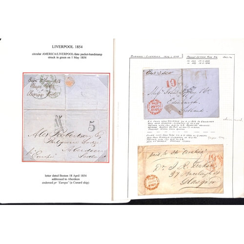 392 - America / Liverpool Datestamps (P.5/7). 1844-58 Stampless entire letters (7), an entire and covers (... 