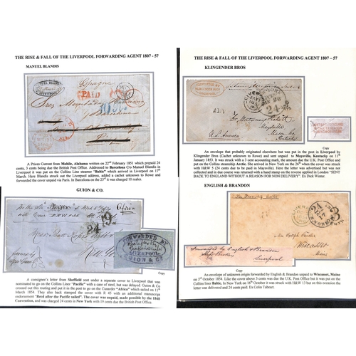 433 - 1807-73 Entire letters and a few covers all sent between G.B and the USA via Liverpool forwarders, a... 