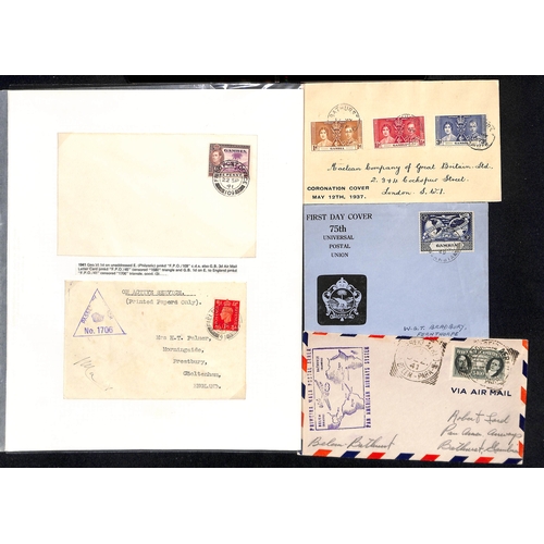 1017 - 1880-1956 Covers and cards including air mails and first flights, WW2 F.P.Os, postal stationery, Fir... 