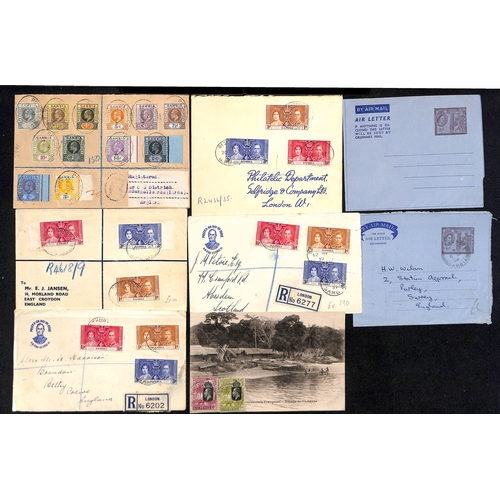 1017 - 1880-1956 Covers and cards including air mails and first flights, WW2 F.P.Os, postal stationery, Fir... 